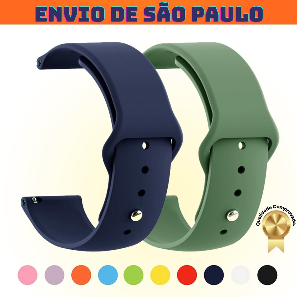 Pulseira 20 / 22mm De Silicone Colorida EXCLUSIVA 