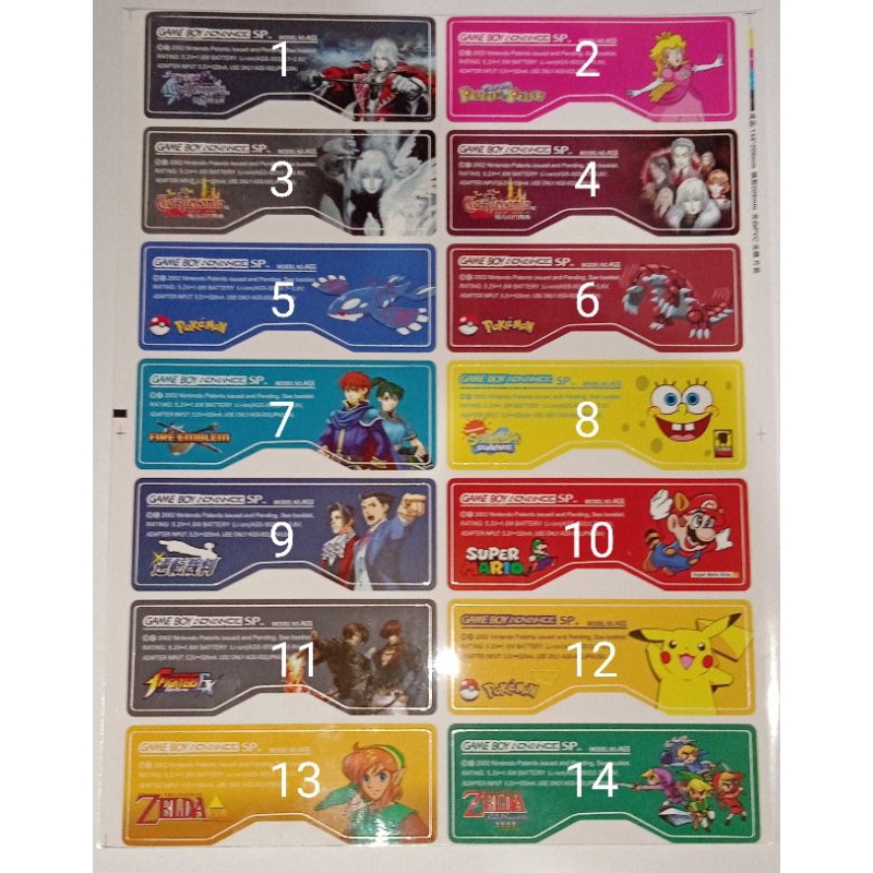 Adesivos Game Boy dmg, Pocket, Color, Advance ou a