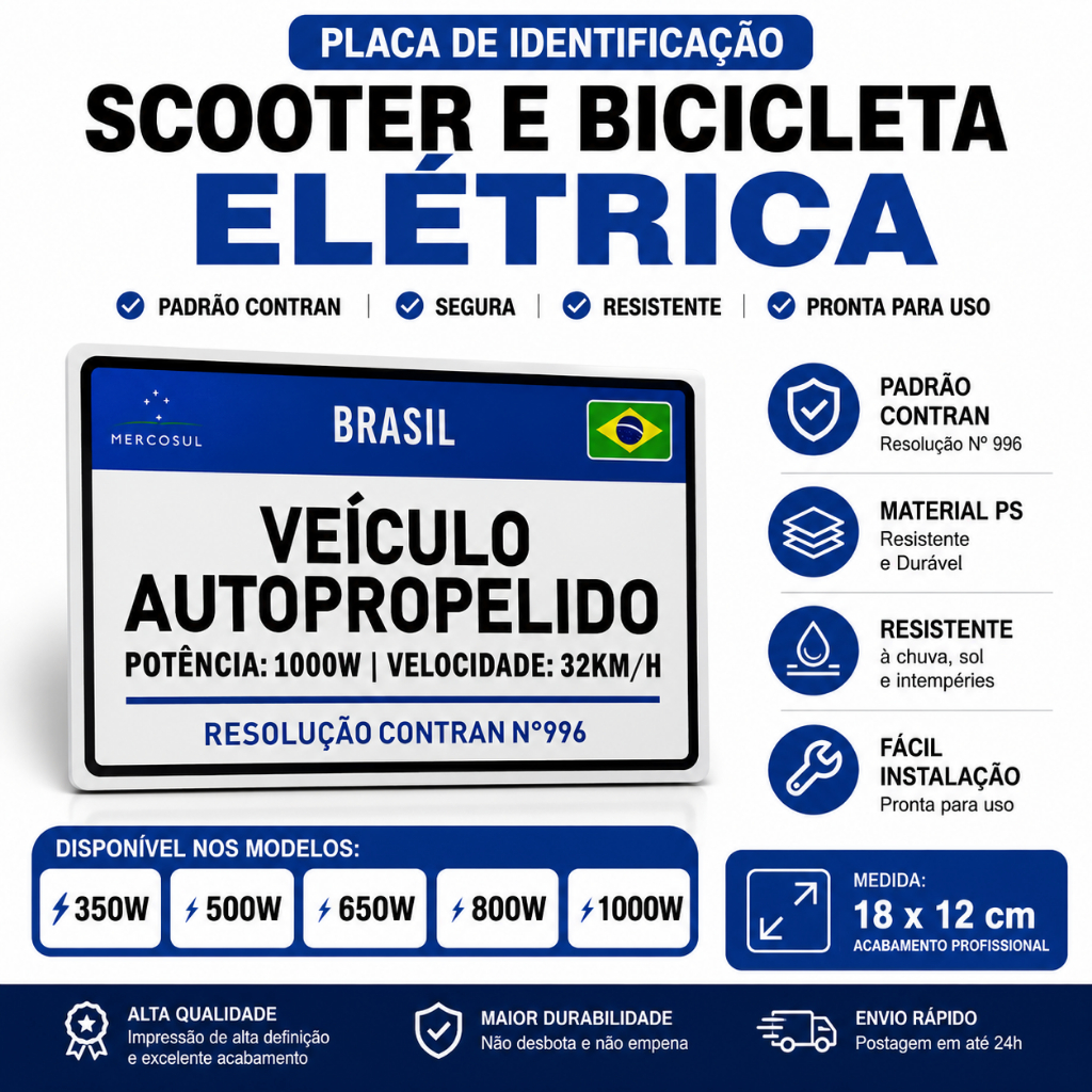 Identificação para Bicicleta e Scooter Elétrica