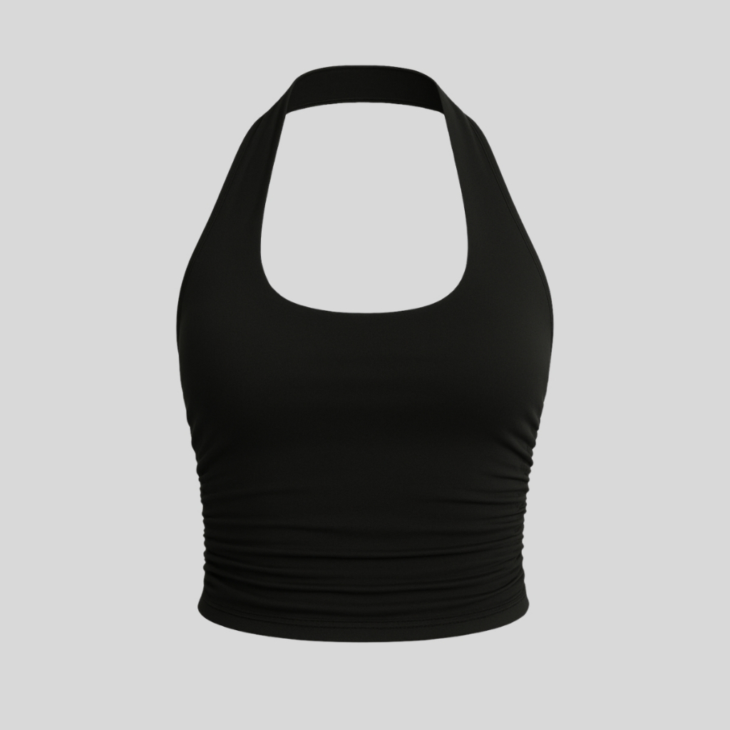 Blusa Cropped Feminino Frente Única Franzido Ajus