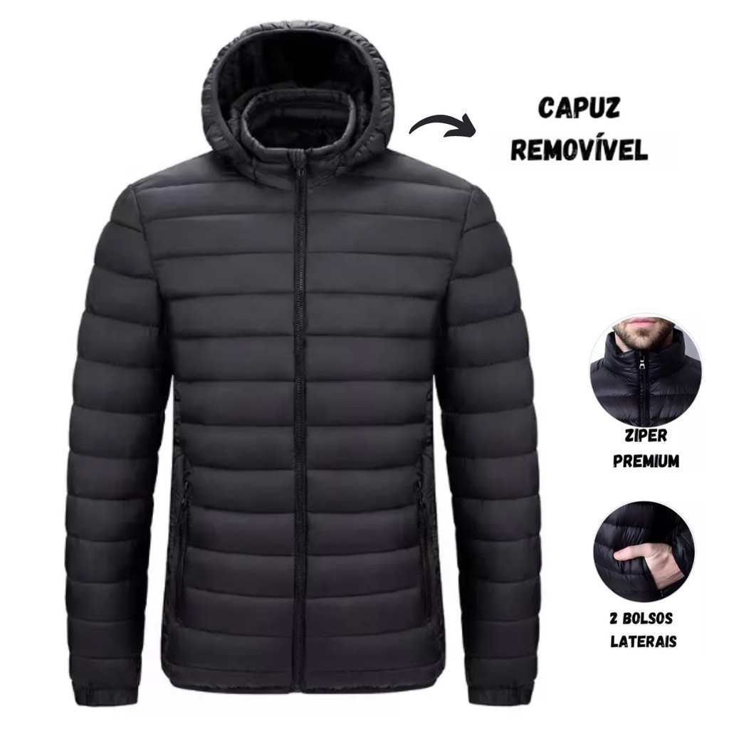 Jaqueta Puffer Masculina Bobojaco Bomber Blusa de 