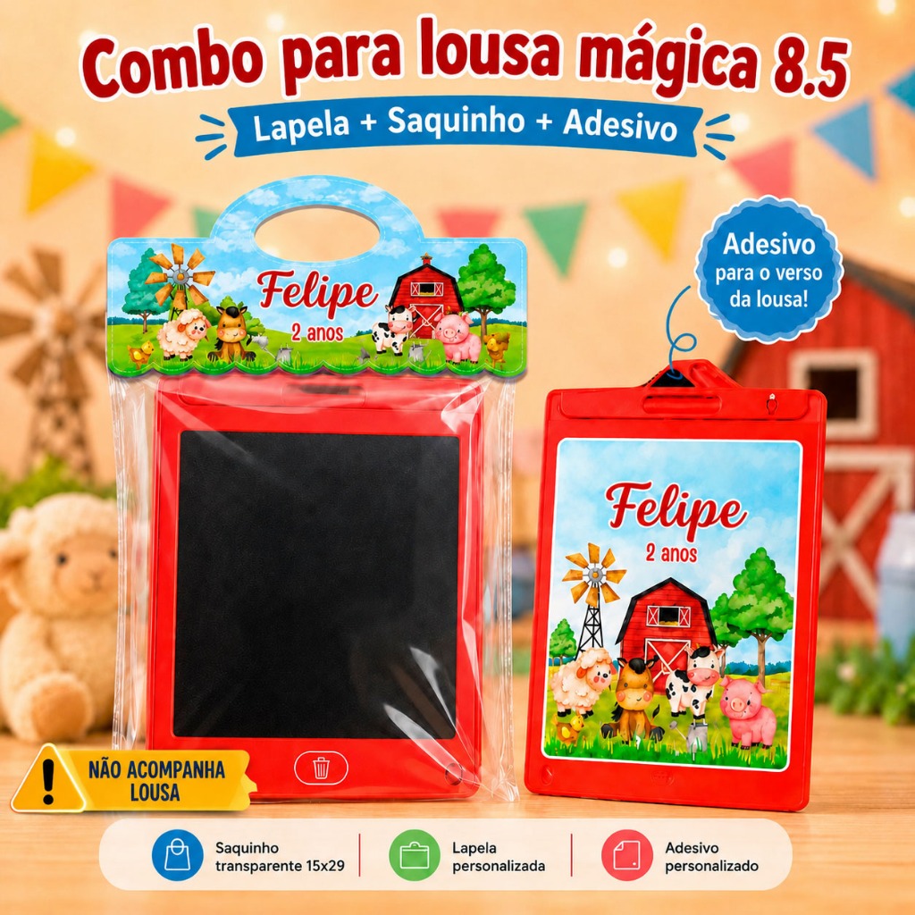 COMBO PERSONALIZADO PARA LOUSA MÁGICA 8,5