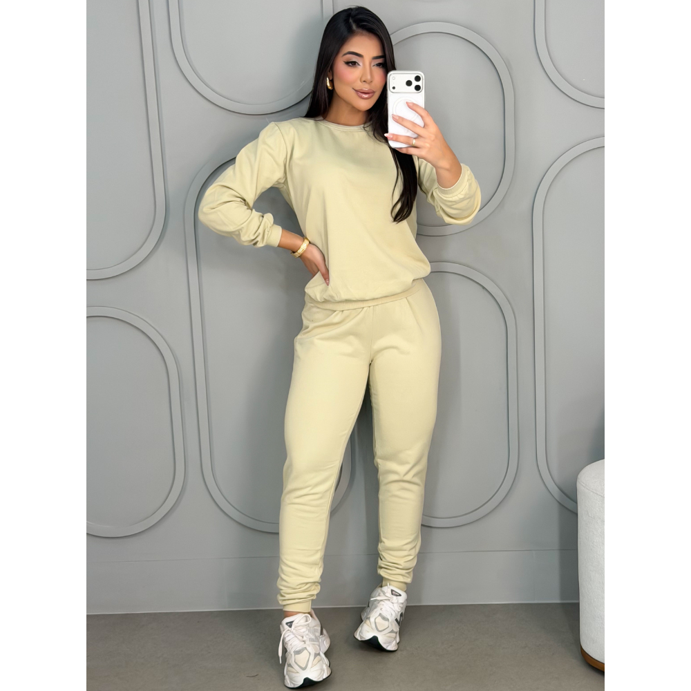 Conjunto Moletom Agasalho de Frio Calça Jogger Bl