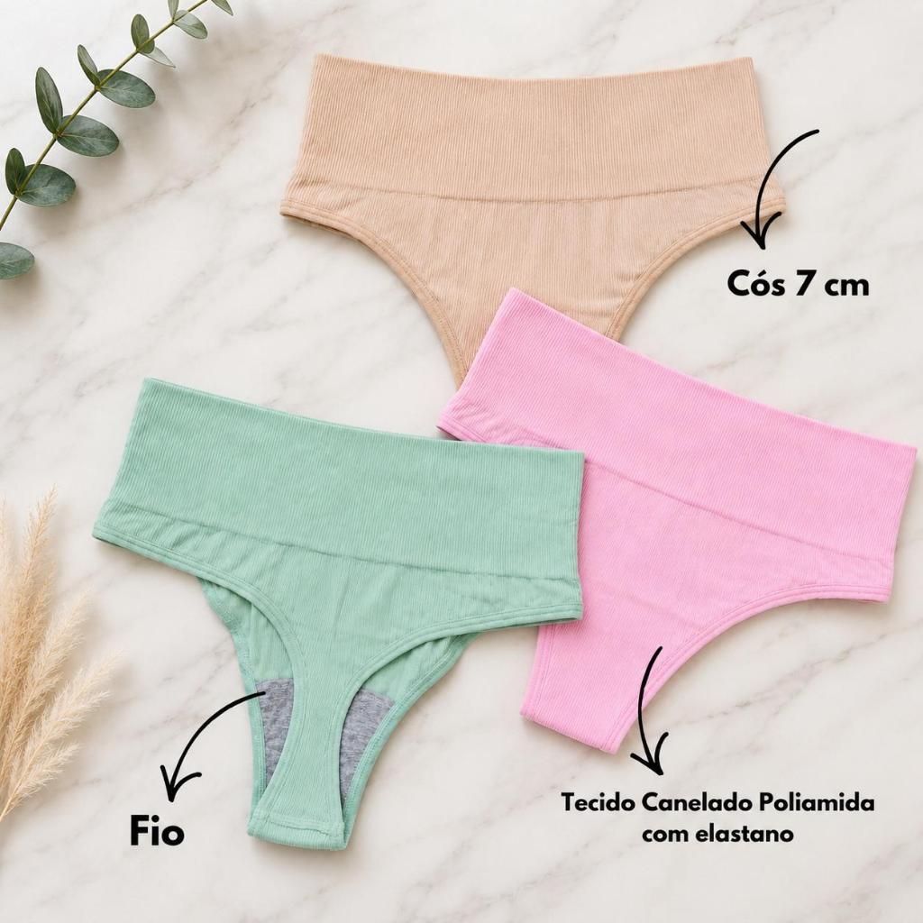 Kit calcinha modeladora compressão segura barriga