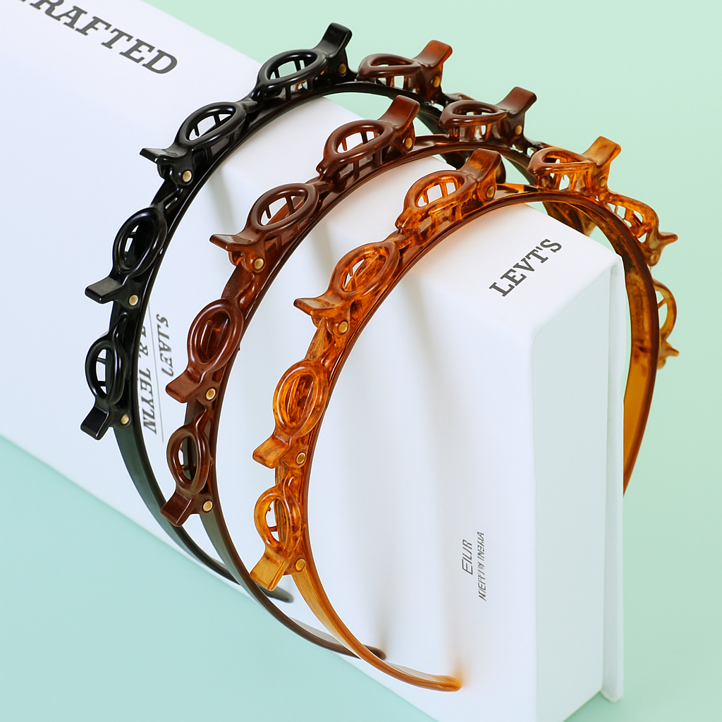 Kit 2pçs Tiara de Cabelo com Presilhas hair twist
