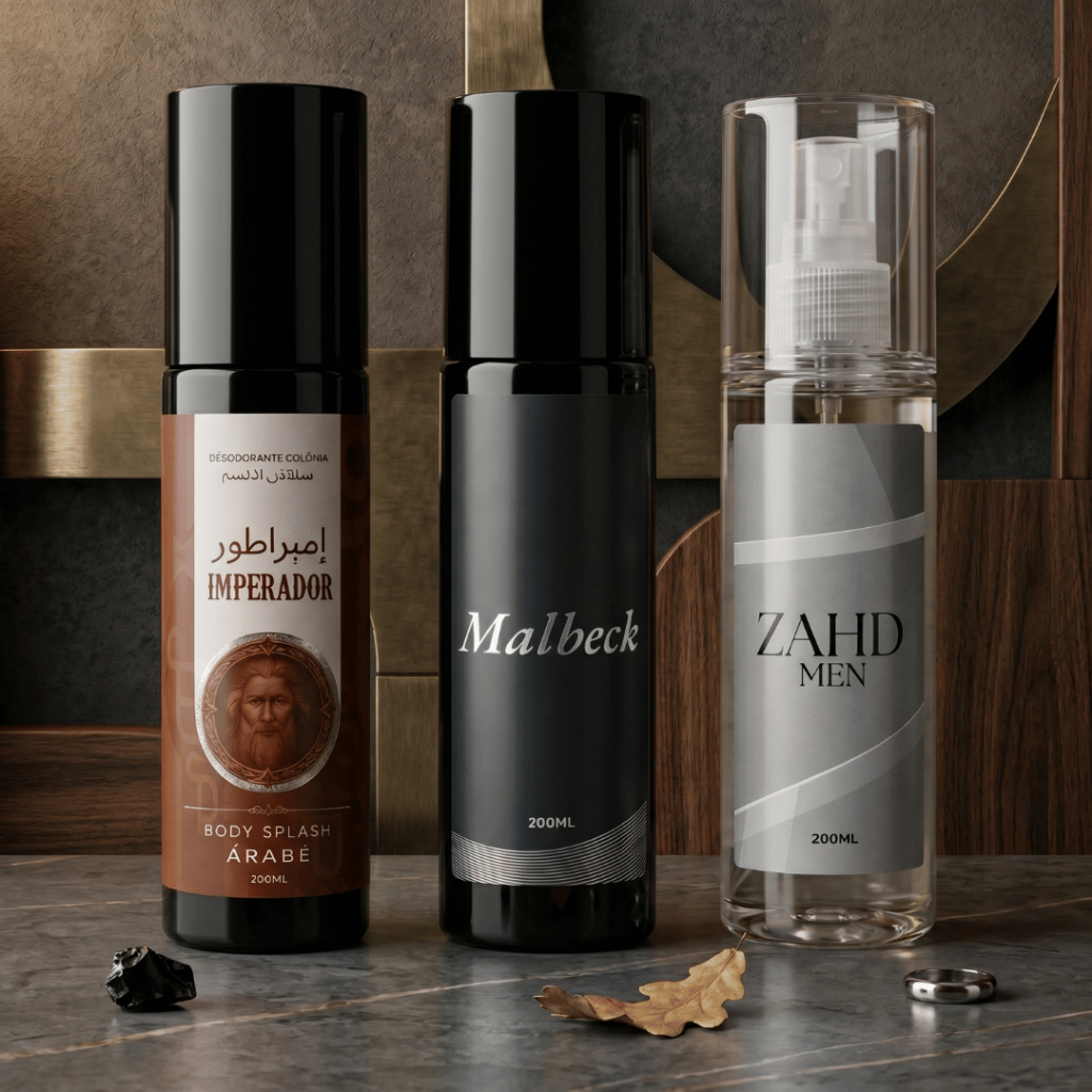 Kit 3 Body Sprays Masculino- Imperador, Malbeck e 