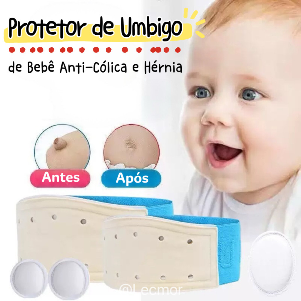 Protetor de Umbigo de Bebê Anti-Cólica e Hérnia