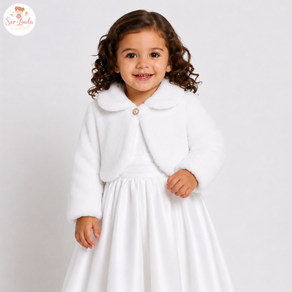 Bolero Infantil Plusher Pelinho Gola Casaco Blusin