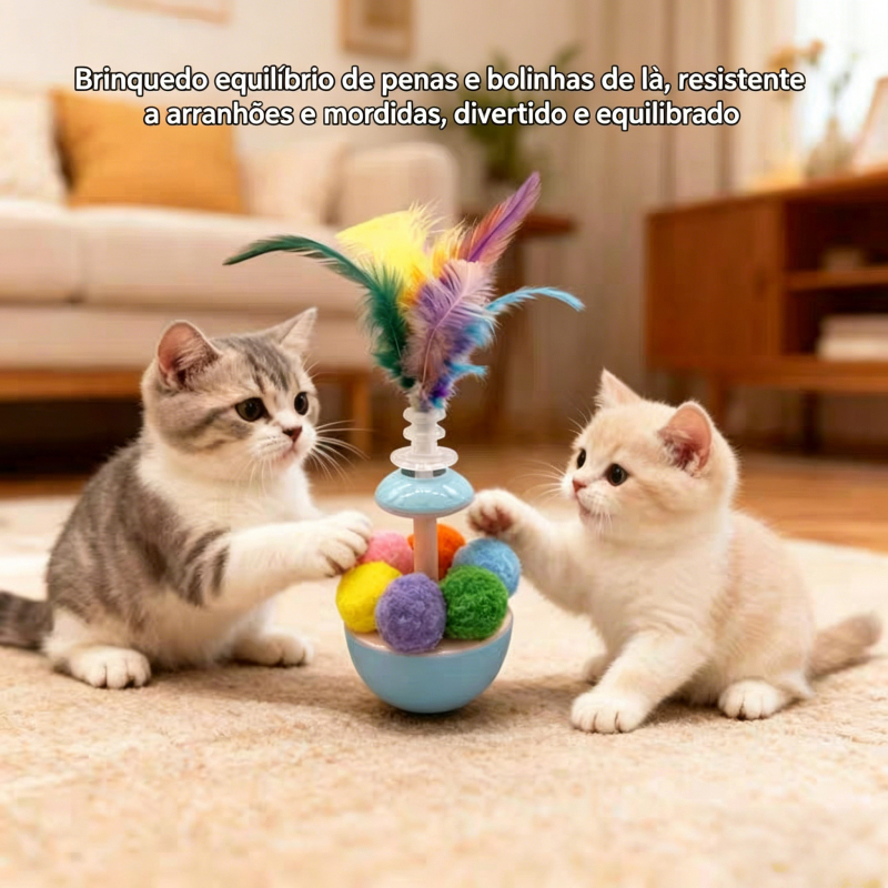 Brinquedo Anti-Queda c/ Movimento 360° p/ Gatos E