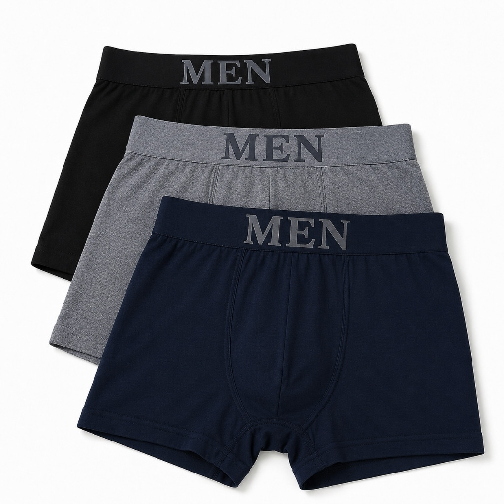 Kit 3 Cuecas Boxer MEN Masculina Microfibra Sem Co