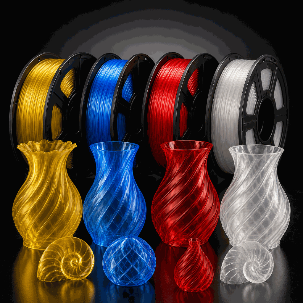 Filamento PETG Translúcido Cristal 1kg 1.75mm Par