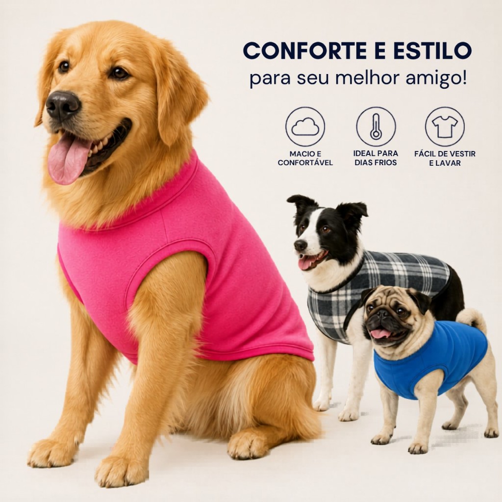 Roupinha Roupa Cachorro Soft Quentinha Suéter Por