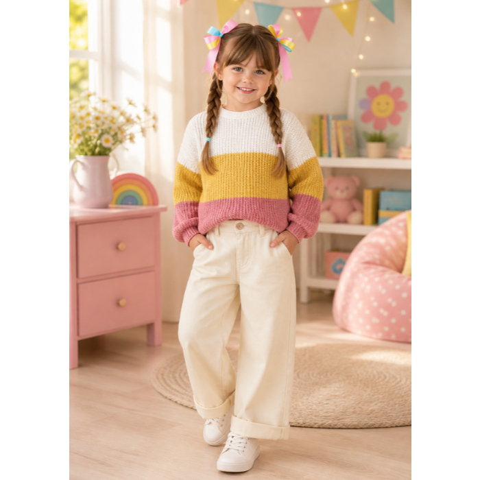 Blusa de Frio Infantil Feminina Tricô Suéter Men