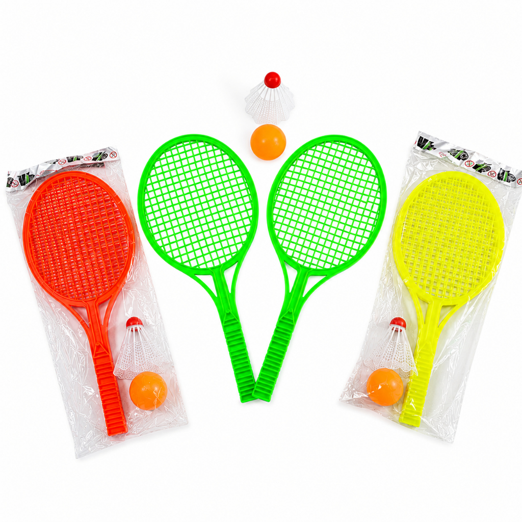 Kit 12 Pares Raquete Badminton Brinquedo Peteca E 