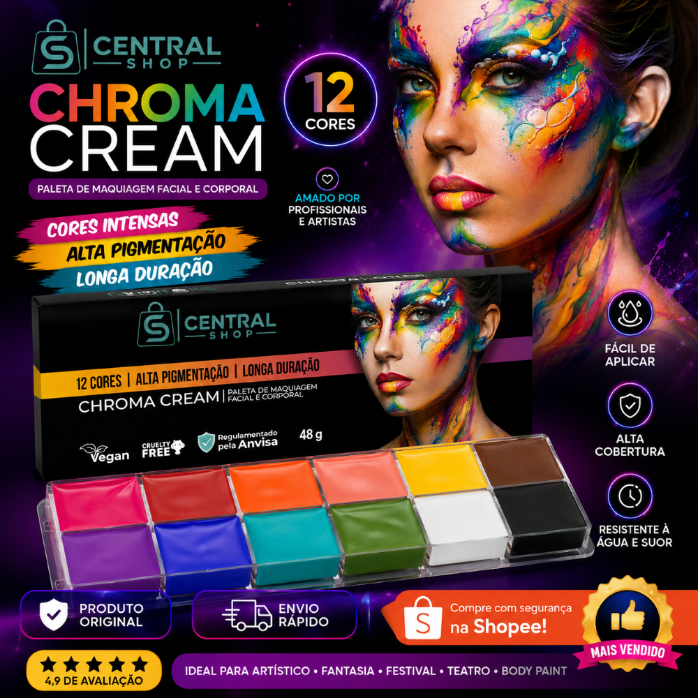 Paleta de Maquiagem Colormake Chroma Cream 12 Core