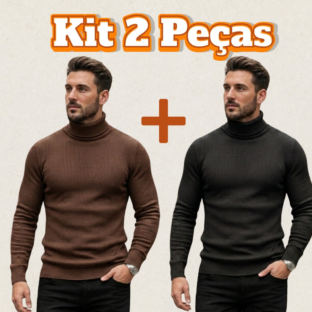 Kit 2 Cacharrel Masculina Ribana Canelada Gola Alt