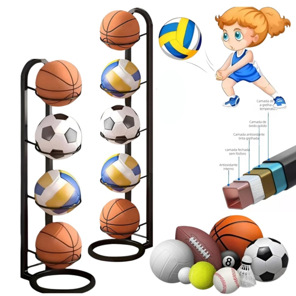 SUPORTE BOLA DE FUTEBOL BASQUETE E VÔLEI REFORÇA