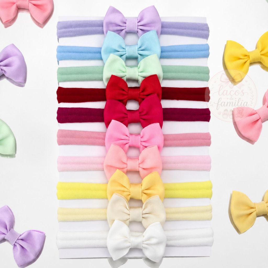 Kit 10 Faixinhas Laços Para Bebê Menina