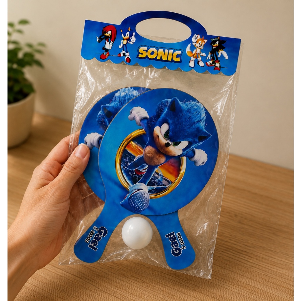 Raquete Personalizada Sonic Ping Pong Lembrancinha