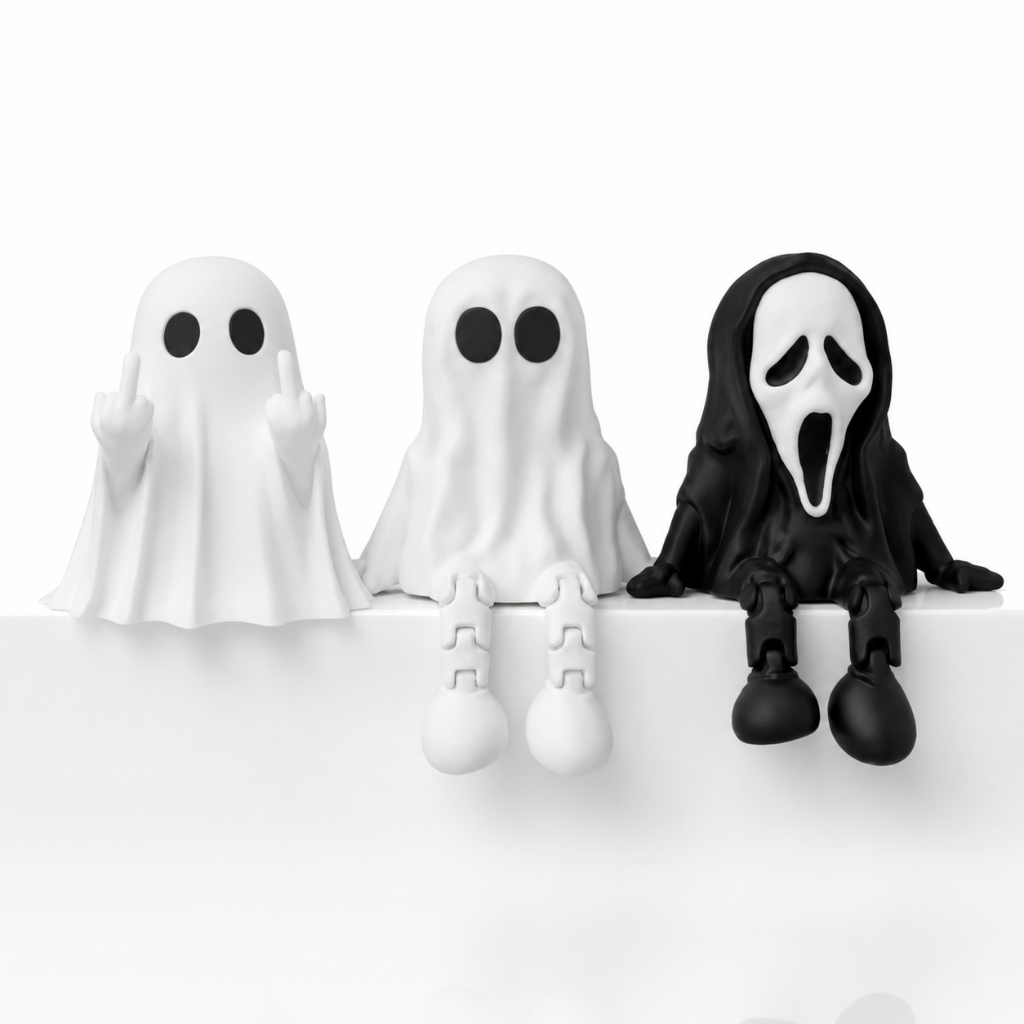 Bonecos Decorativos Fantasminha e Ghostface Gamer