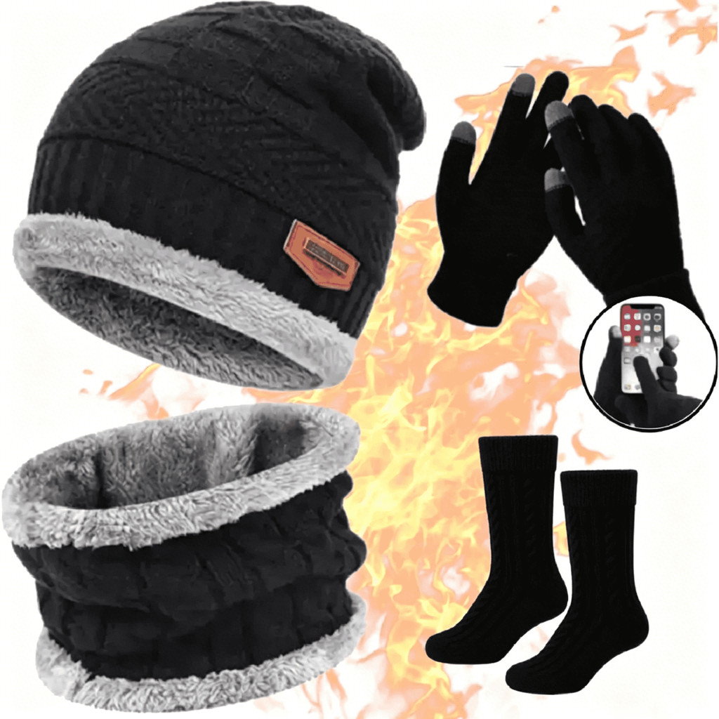 Conjunto Inverno Touca de Frio + Cachecol Gola For