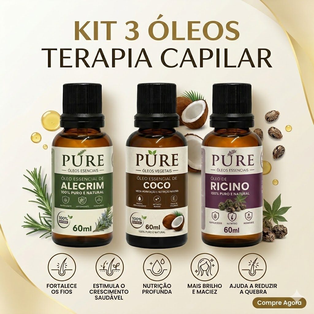 Kit Terapia Capilar Óleo de Coco + Alecrim + ríc