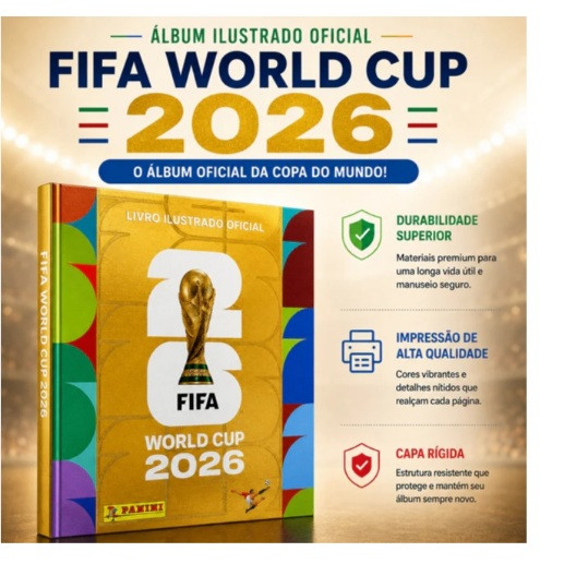 Álbum da Copa Capa Dura Dourado Edição Especia