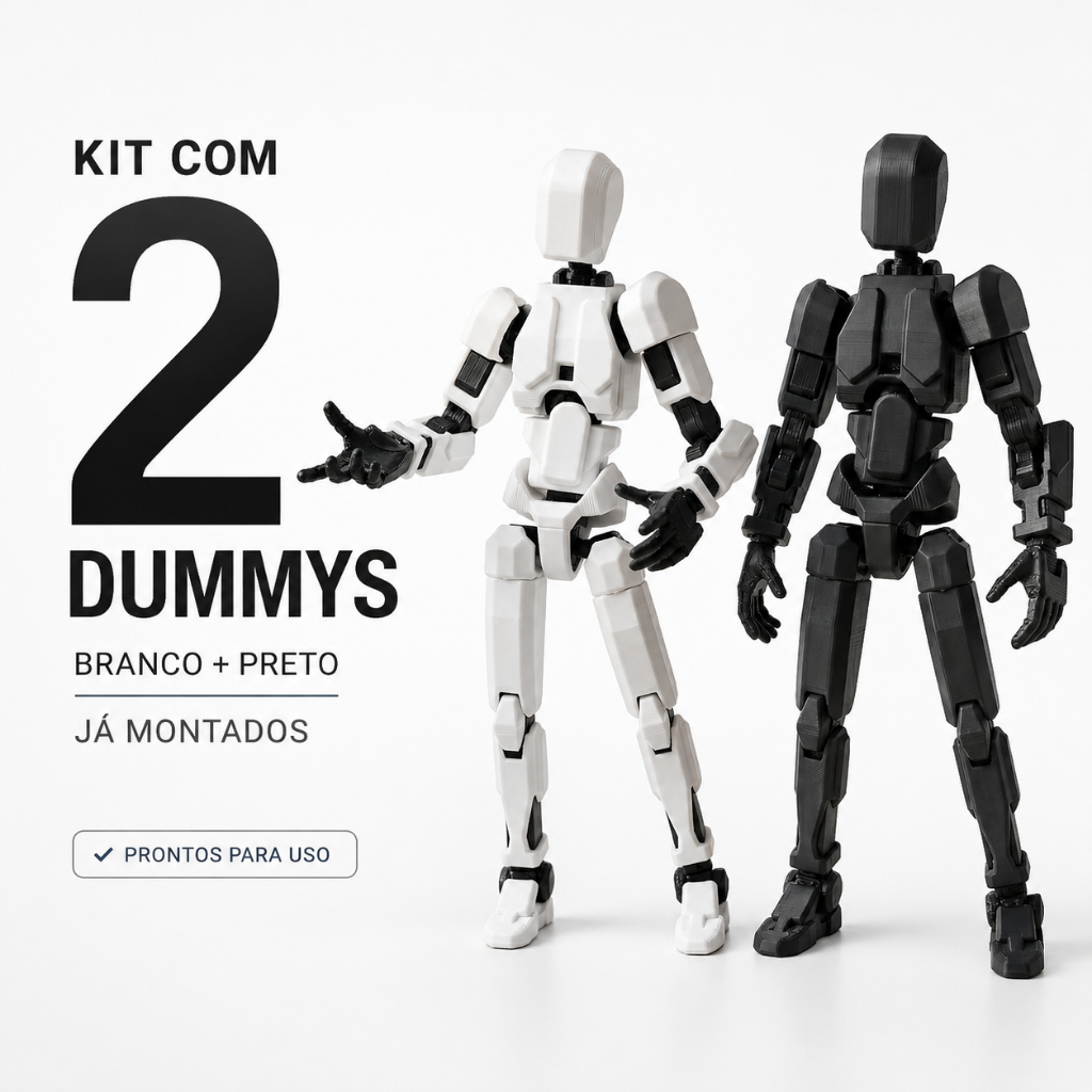 Kit 2 Boneco Articulado Dummy 13 Montado Brinquedo
