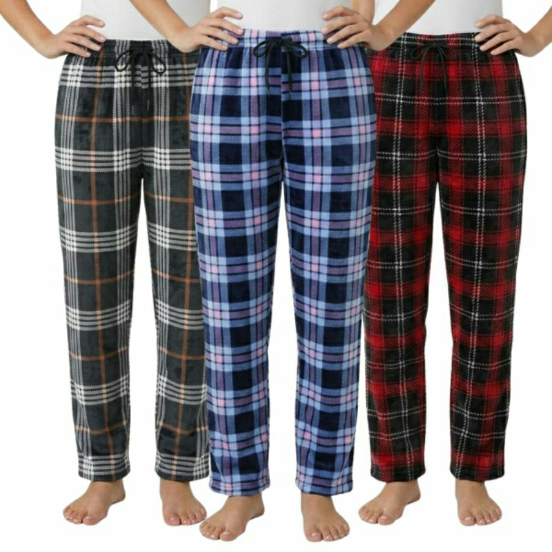 Calça Pijama Inverno Peluciada Unissex Xadrez Fla