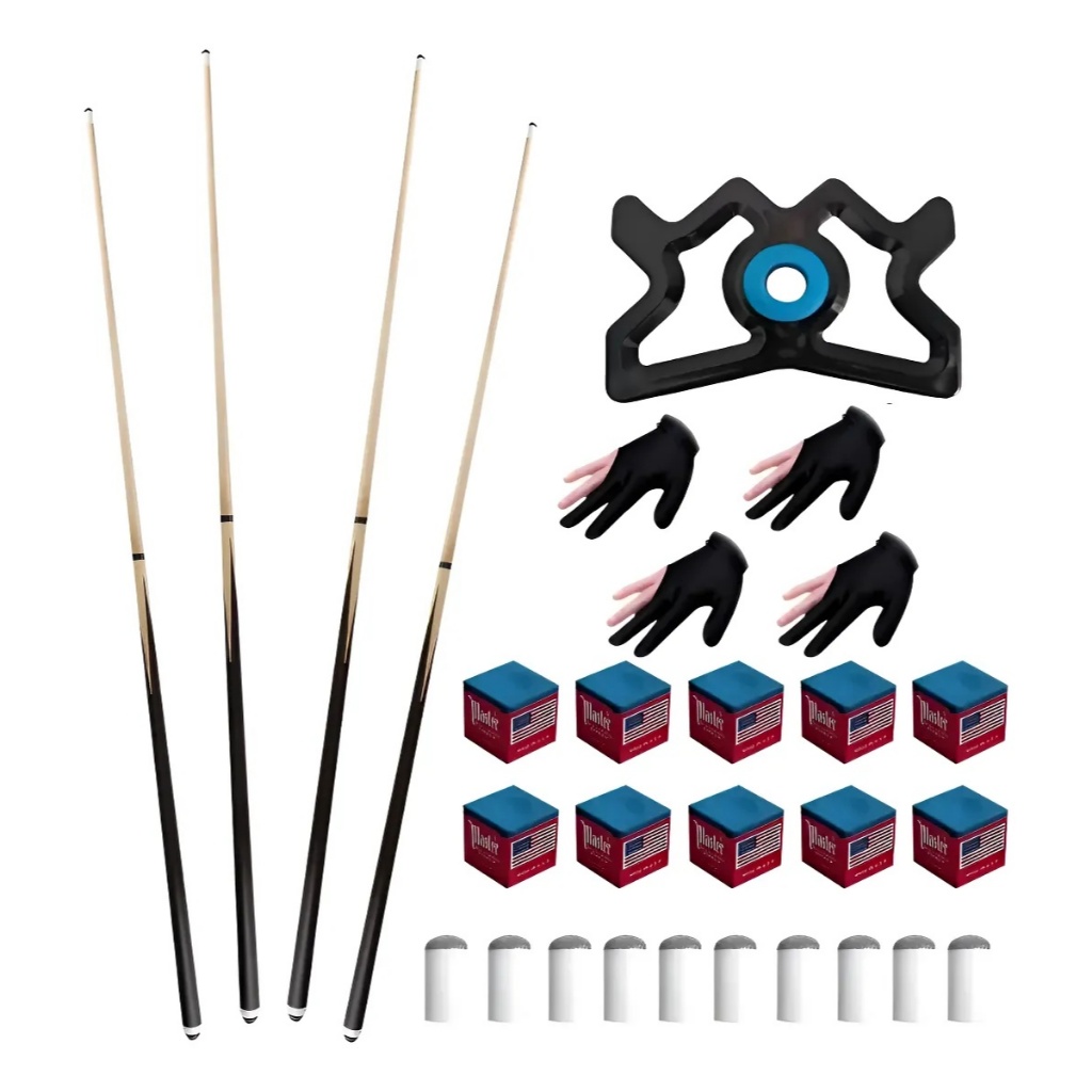 4 PCS Taco Para Sinuca Snooker Bilhar Rosca 145 cm