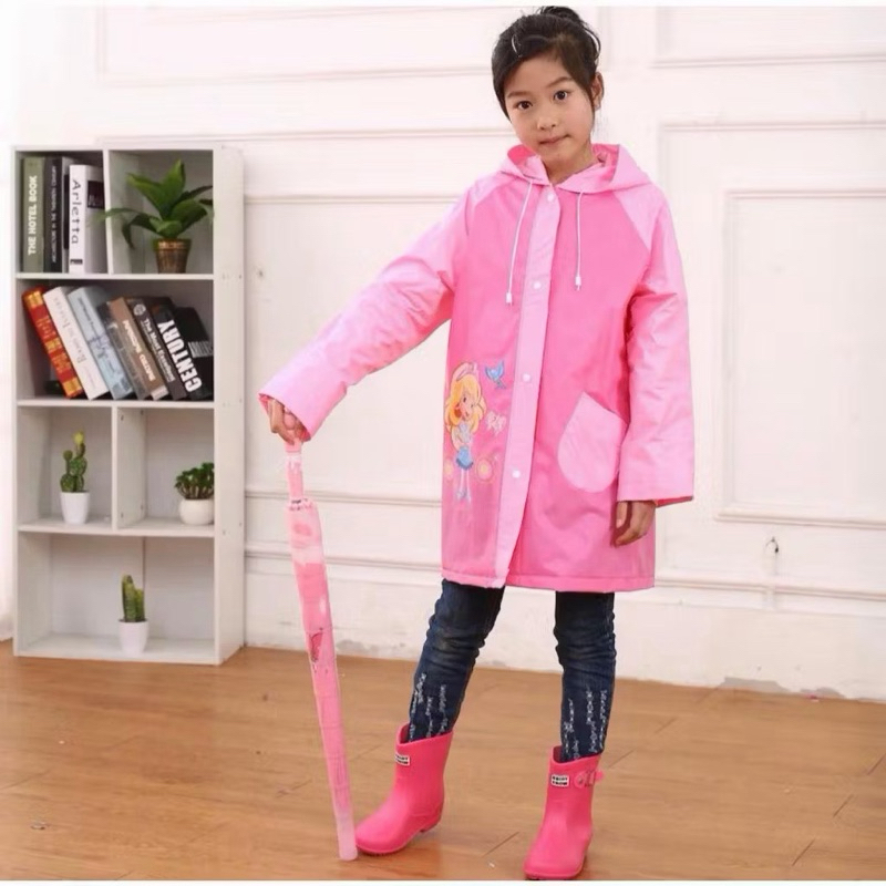 Capa De Chuva Infantil Reforçada Com Capuz Imperm