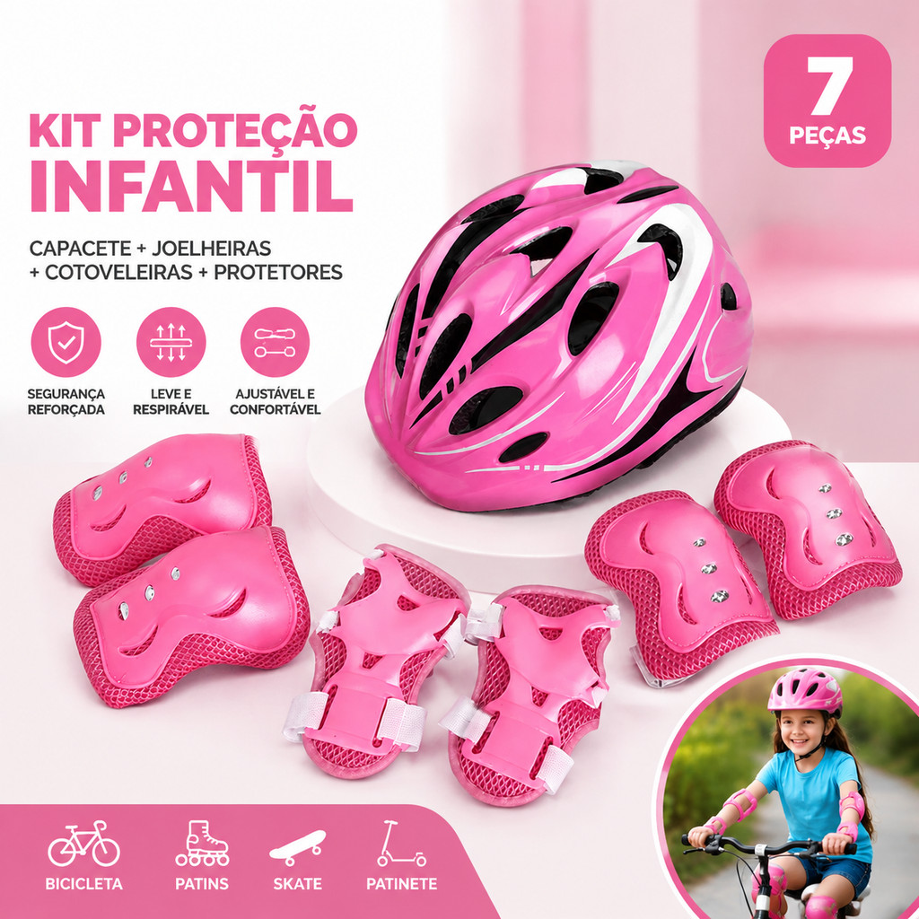 Conjunto de Proteção Infantil 7 Peças para Bici