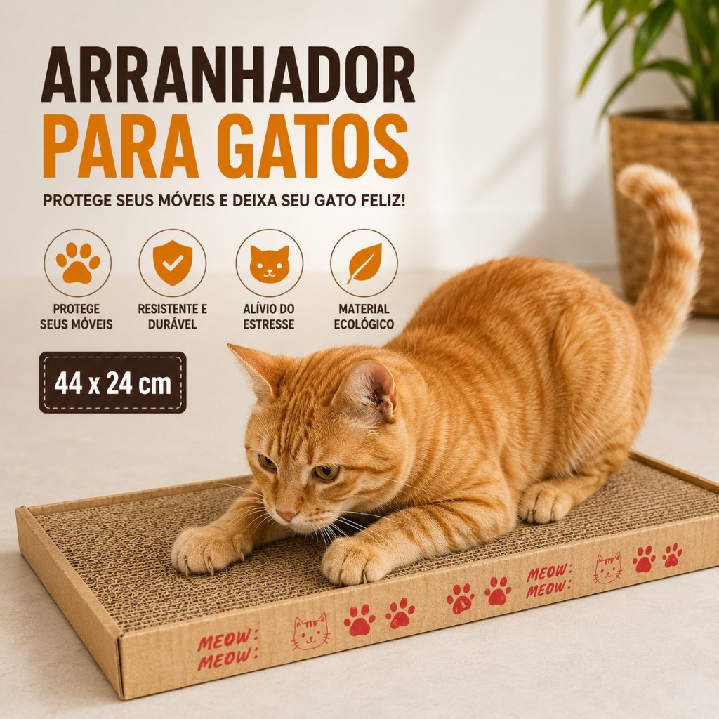 4/3/2/1 Arranhador De Gato Papelão Ondulado 100% 