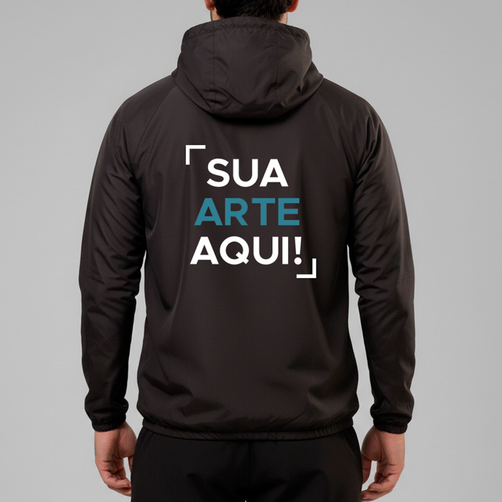 Jaqueta Corta Vento Capuz Impermeável Personaliza