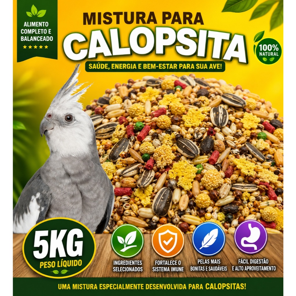 5KG MISTURA SEMENTES ESPECIAL NATURAL PARA CALOPSI