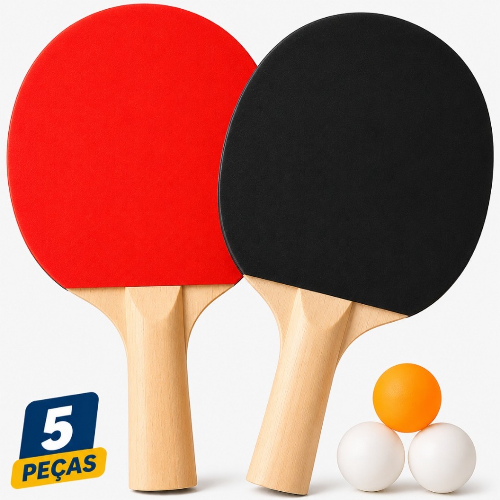 Raquete Ping Pong Tênis Mesa 2 Raquetes 3 Bolinha