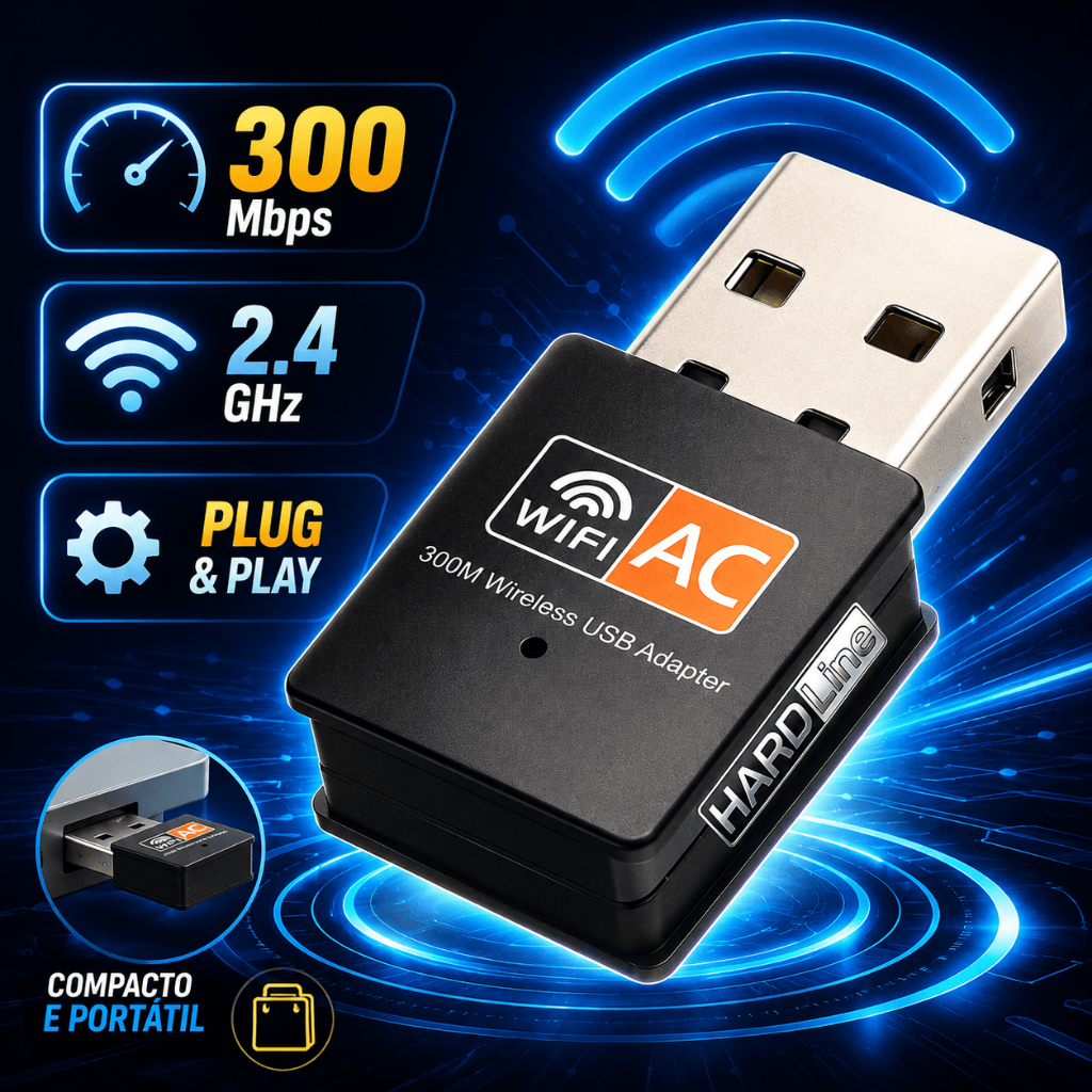 Adaptador Wi-fi Usb Wireless 2.4 Ghz Receptor Inte