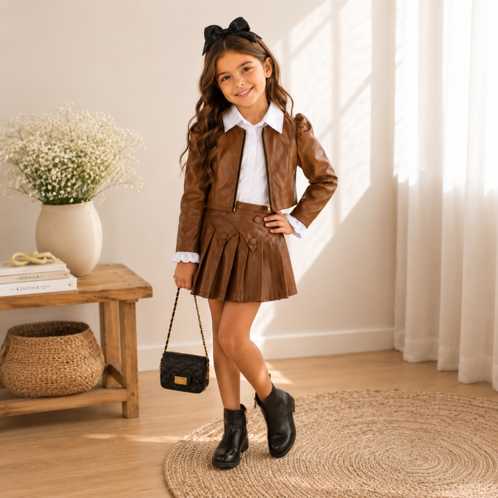 Conjunto Infantil Blogueirinha Jaqueta Com Ziper F