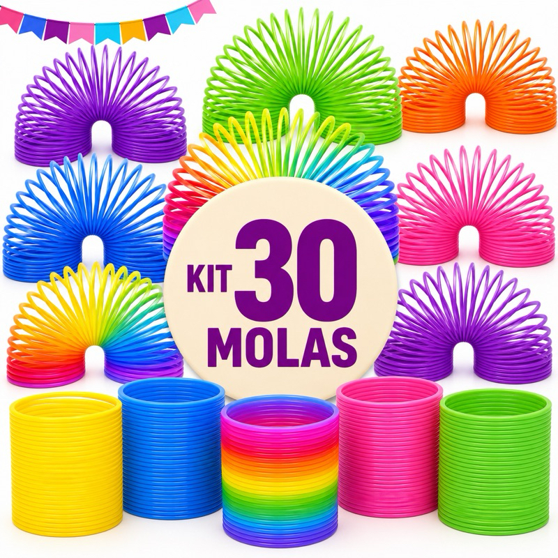 Kit 30/20/10/5 mola maluca colorida infantil anive