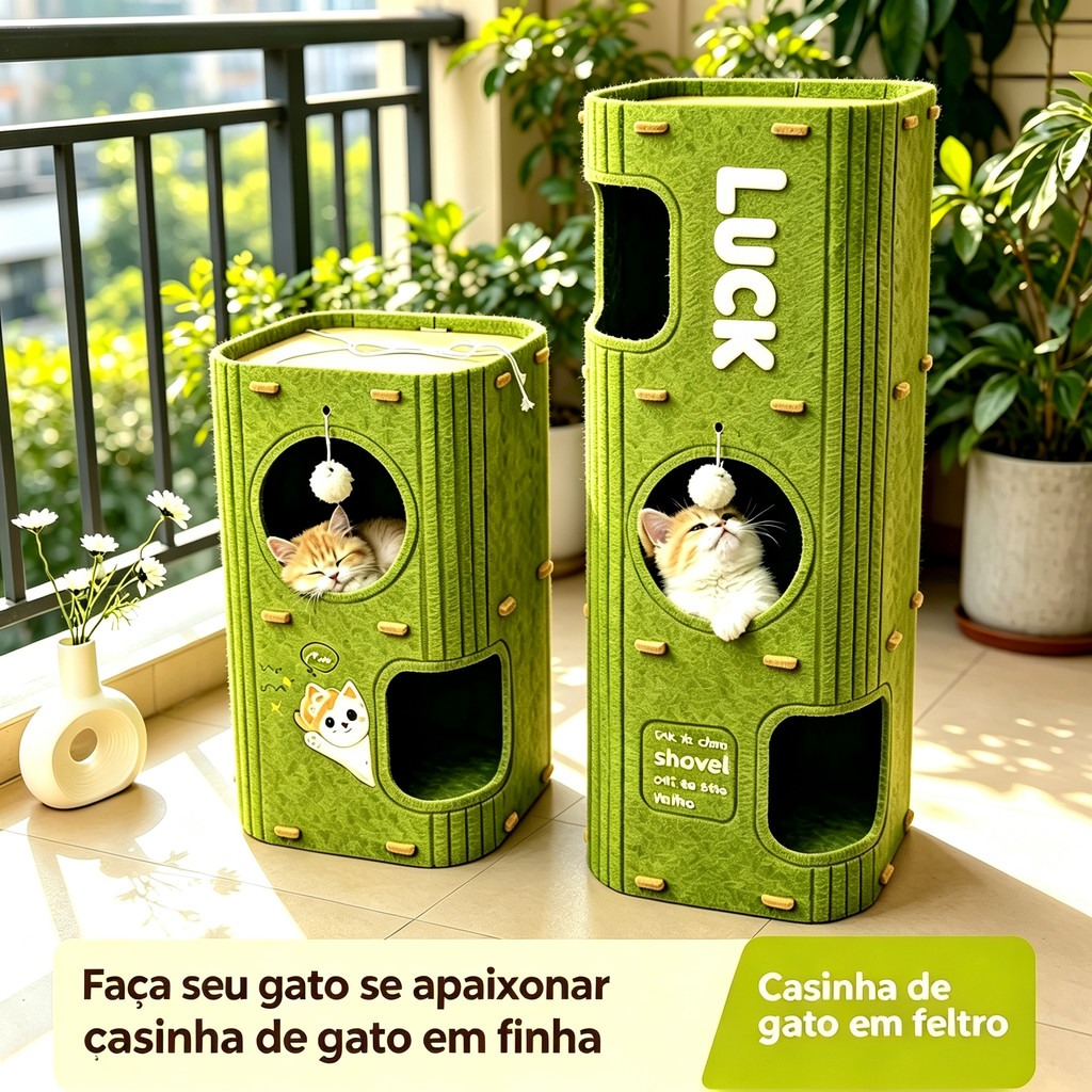 Casa de Gato Feltro 3 Andares, Torre Interativa co