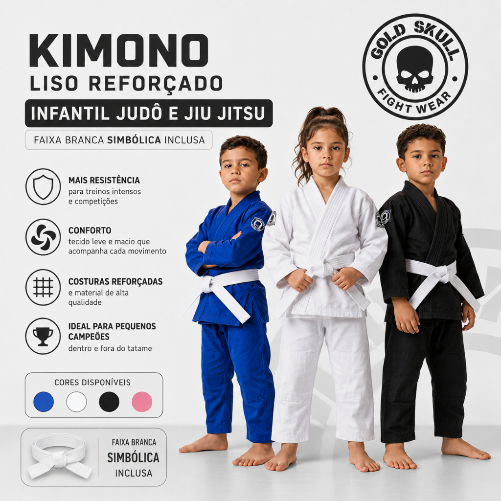Kimono Infantil Judô e Jiu Jitsu Reforçadinho 10
