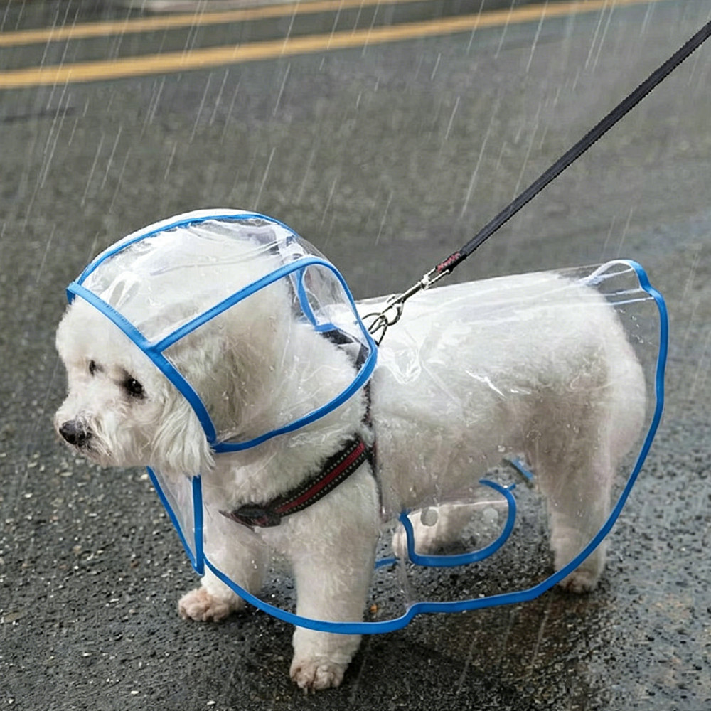 Capa De Chuva Para Cães Transparente Impermeável