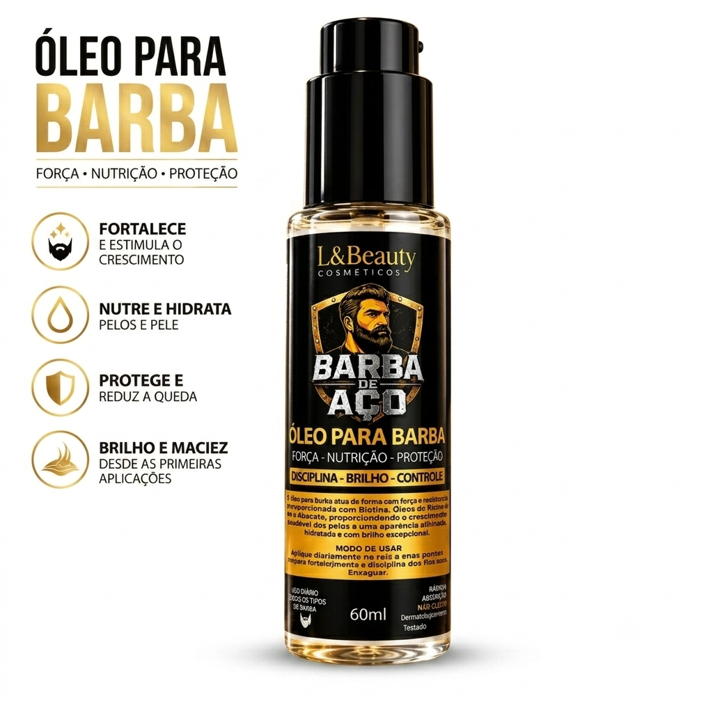 Óleo Hidratante Para Barba 60ml Barba De Aço For