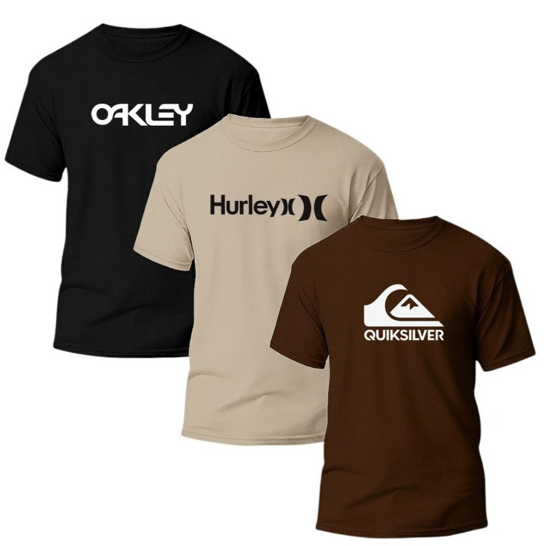 Kit 3 Camiseta Masculina 100% Algodão Camiseta Fi