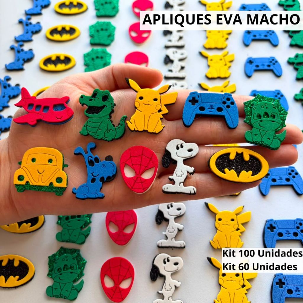 100 Apliques EVA Macho para Laços Pet, Gravatas e