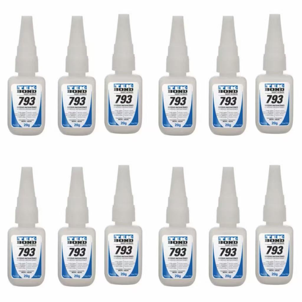 KIT12Colas Instantâneas TekBond 793 20g  Fixaçã