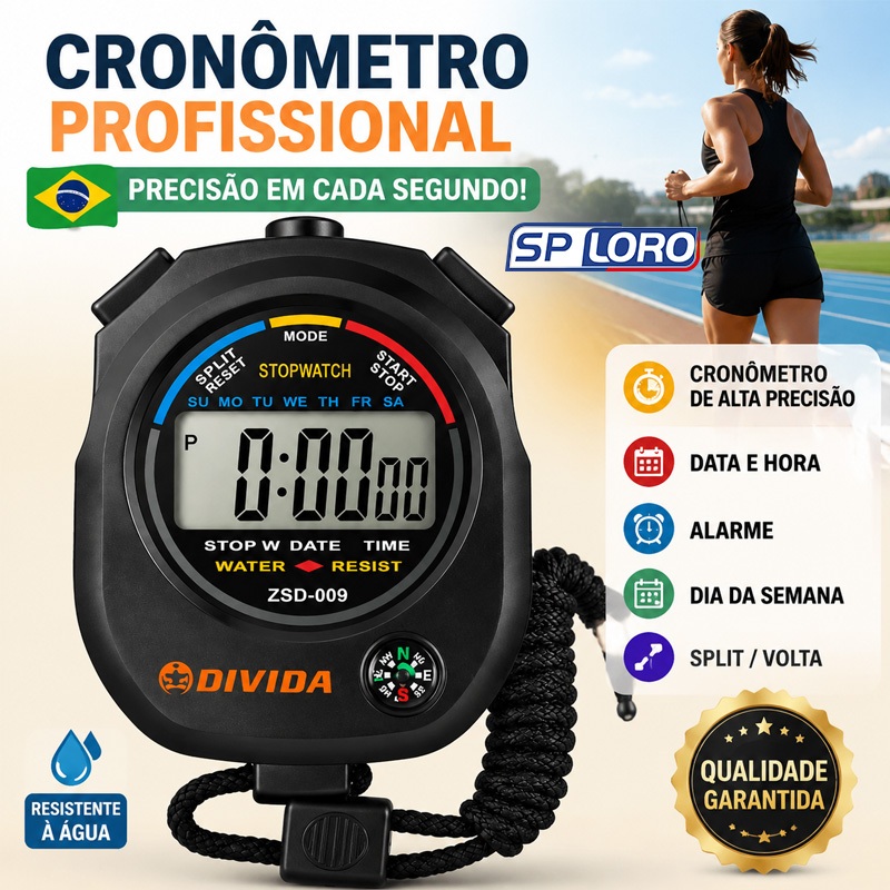 2/3 pcs Cronômetro Esportivo Digital Profissional