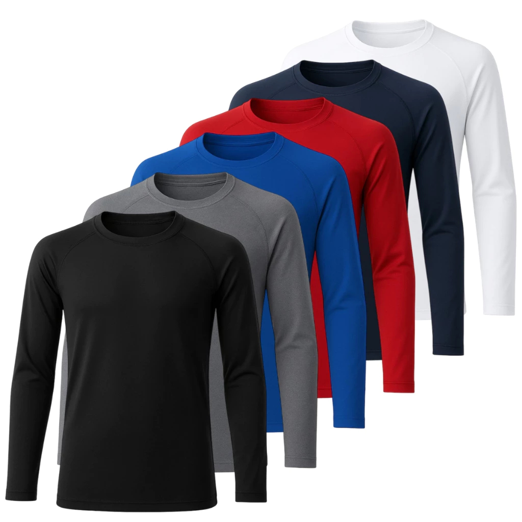 Kit 5 Camisetas Térmica Masculina Blusa Manga Lon