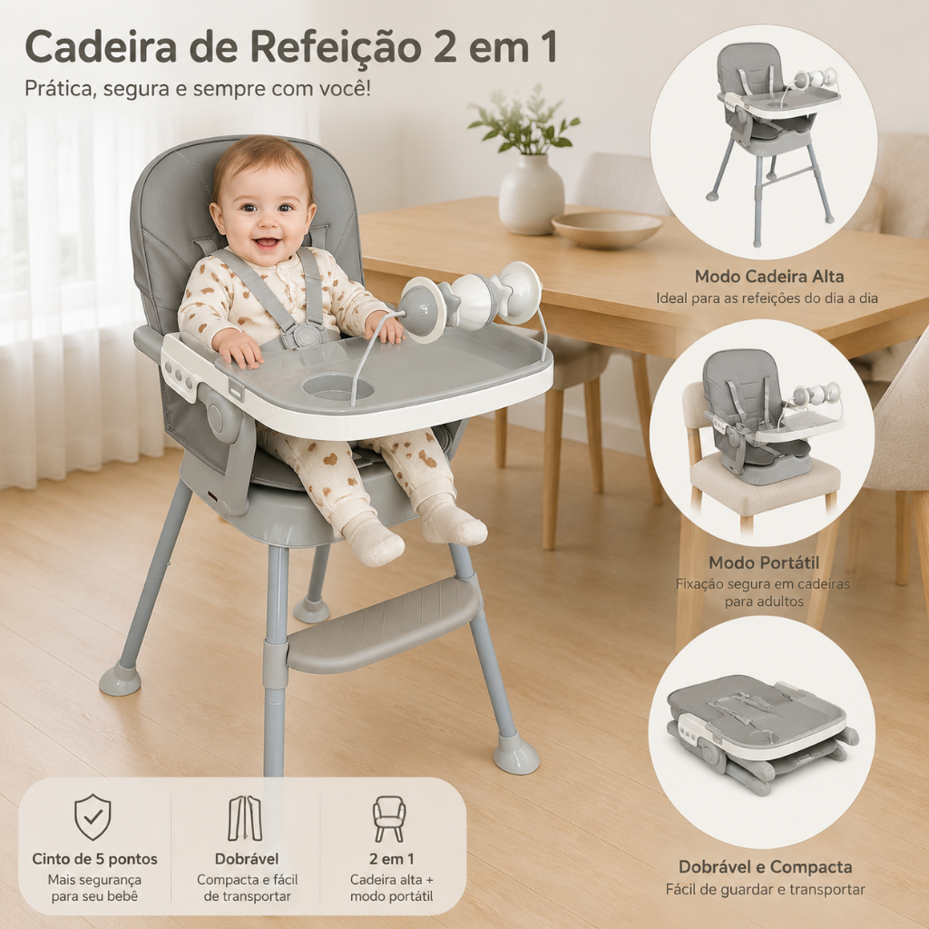 Cadeira de alimentação bebê portátil 3 em 1 St