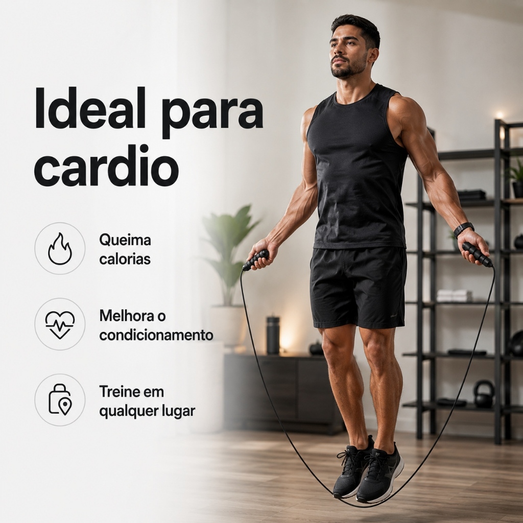 Corda de Pular Profissional 3m Cabo de Aço Ajust